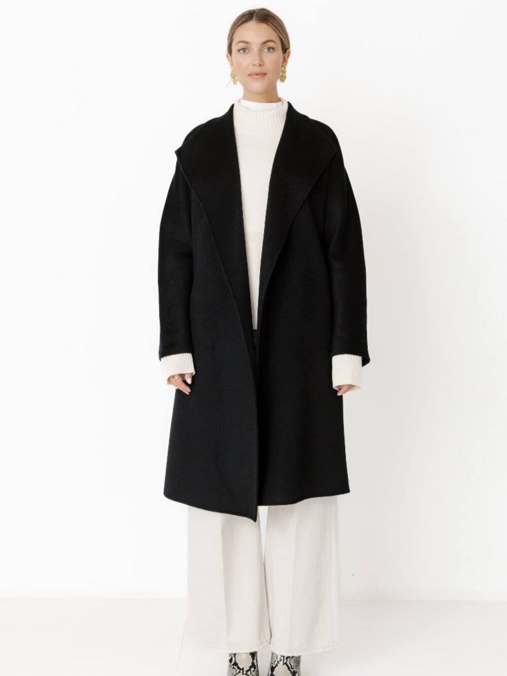 BNWT Heather Lynn Pure Cashmere Sloan Coat in Black